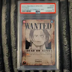 Namco 2024 One Piece CCG Shanks Alt Art OP09-004 EN Foil SR PSA 10 - Image 1