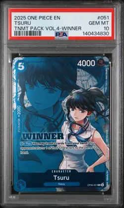 2025 One Piece Tsuru (Winner Pack Vol. 4) OP06-051 FOIL PSA 10 English - Image 1