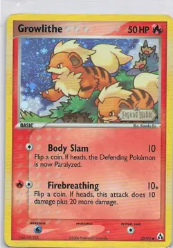 Growlithe 55/92 Legend Maker Reverse Holo Stamp 2006 Pokemon Card Snout Swirl! - Image 1