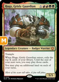 MTG Hugs, Grisly Guardian BloomBurrow Mythic Rare Legendary Creature Badger NM - Image 1