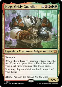 MTG Hugs, Grisly Guardian BloomBurrow Mythic Rare Legendary Creature Badger NM - Image 2