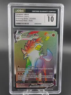 Pokemon Evolving Skies Lycanroc VMAX Secret Rare Card CGC 10 Gem Mint 213/203 - Image 1