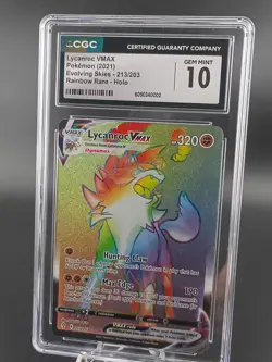 Pokemon Evolving Skies Lycanroc VMAX Secret Rare Card CGC 10 Gem Mint 213/203 - Image 2