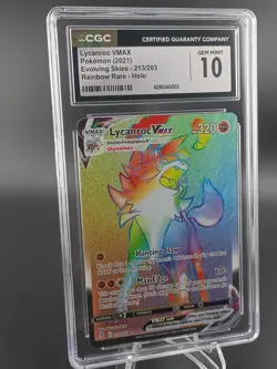 Pokemon Evolving Skies Lycanroc VMAX Secret Rare Card CGC 10 Gem Mint 213/203 - Image 3