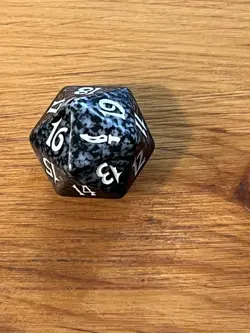 MTG - Magic the Gathering - 2003 Mirrodin - Spindown D20 Dice Die - Black - Image 1