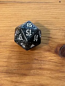 MTG - Magic the Gathering - 2003 Mirrodin - Spindown D20 Dice Die - Black - Image 4