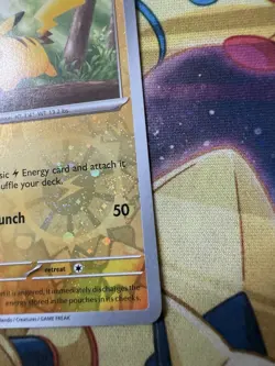 POKEMON PIKACHU 025/165 COMMON REVERSE COSMOS HOLOFOIL WITH 2x SWIRL NM CARD - Image 3