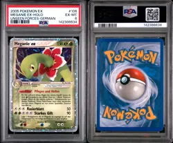 Meganium ex Holo #106 PSA 6 EX-MT Unseen Forces 2005 Pokemon German - Image 1