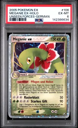 Meganium ex Holo #106 PSA 6 EX-MT Unseen Forces 2005 Pokemon German - Image 2