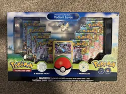 Pokemon GO TCG Card Radiant Eevee Premium Collection Box Sealed Damaged Dmg Rip 820650850523 - Image 1
