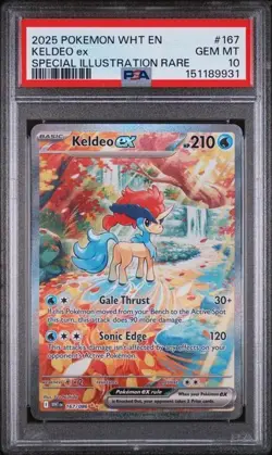 PSA 10 Keldeo EX 167/086 Pokemon White Flare Special Illustration Rare Card - Image 1