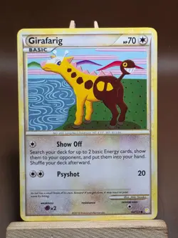 HP Pokemon HeartGold SoulSilver Card 64/123 Girafarig - Image 1