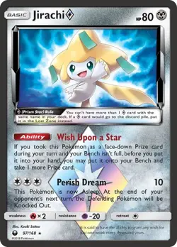 Pokemon Jirachi Prism Star Holo 97/168 Trading Card LP - Image 1