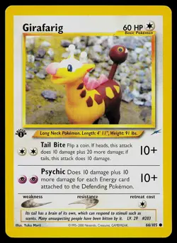 Pokemon Card - Girafarig Neo Destiny 66/105 1st Edition Common - Image 1