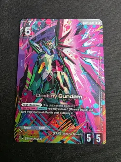 Gundam TCG Destiny Gundam Gd04-050 LR+ Alt Art Gundam Card Game - Image 1