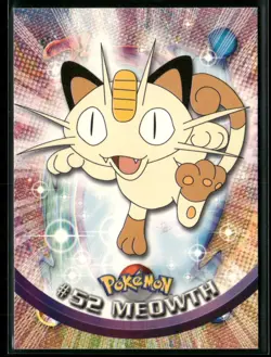 Meowth #52 Topps Trading Cards Series 1 Green Logo Pokemon Near Mint - Image 1
