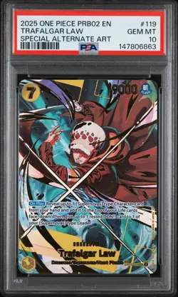 Trafalgar Law One Piece Prb02-11 One Piece Card The Best- Vol.2 11 PSA 10 - Image 1