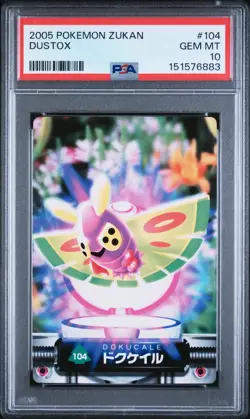 PSA 10 2026 CERT POP 2 DUSTOX 2005 CARDDASS POKEMON ZUKAN CARD #104 - Image 1