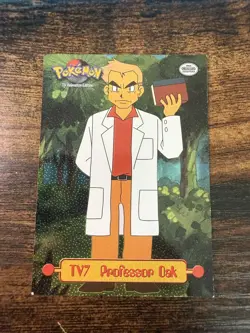 Pokemon 1999 Topps TV Animation Edition Card Foil Holo TV7 Professor Oak MP - Image 1