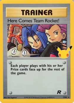 Here Comes Team Rocket (015/082) Rare 25th Celebrations NM Pokemon TCG - Image 1