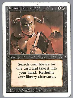 Demonic Tutor - Revised Edition (3ED) MTG Damaged - Image 1
