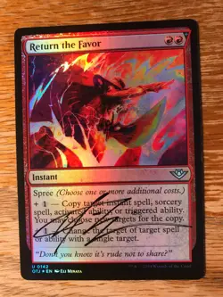 Magic the Gathering MTG foil Return the Favor Outlaws signed NM - Image 1