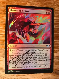Magic the Gathering MTG foil Return the Favor Outlaws signed NM - Image 2