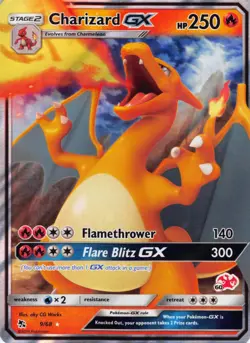 Charizard GX Battle Academy Stamp (009/068) Rare Hidden Fates NM Pokemon TCG - Image 1