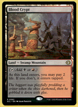 BLOOD CRYPT LORWYN ECLIPSED ECL RARE SWAMP MOUNTAIN LAND MTG 262 - Image 1