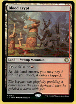 BLOOD CRYPT LORWYN ECLIPSED ECL RARE SWAMP MOUNTAIN LAND MTG 262 - Image 2