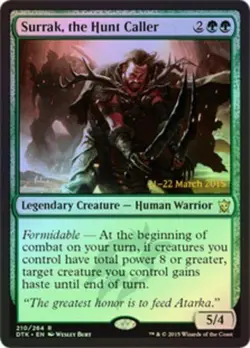 Surrak, the Hunt Caller - Foil - Prerelease Promo Magic mtg Heavy Play, English - Image 1