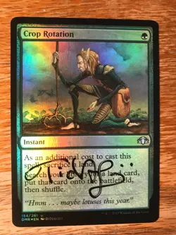 Magic the Gathering MTG foil Crop Rotation Dominaria Remastered signed NM - Image 1