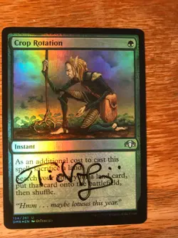Magic the Gathering MTG foil Crop Rotation Dominaria Remastered signed NM - Image 2