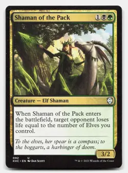 Shaman of the Pack 92 Uncommon Commander: Kaldheim Magic: The Gathering NM - Image 1