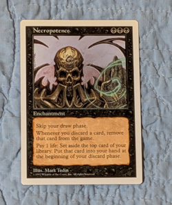 MTG Necropotence 5th edition Regular Rare Enchantment Black English Mark Tedin - Image 1