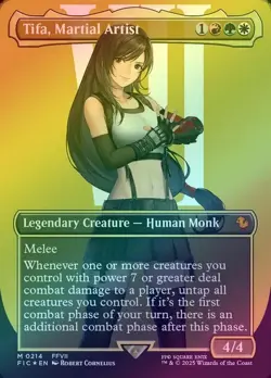 Tifa, Martial Artist (Borderless) (Surge Foil) Commander: Final Fantasy Foil - Image 1