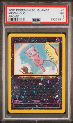 Pokemon 2001 PSA 7 NEAR MINT Mew Holo Southern Islands Promo 1/18 - Image 1