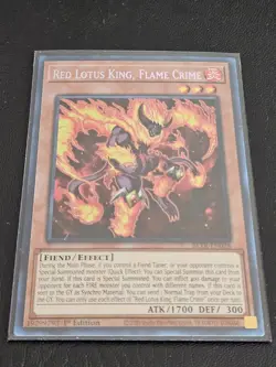 Yugioh Red Lotus King, Flame Crime - BLTR-EN028 Secret Rare 1st Edition - Image 1