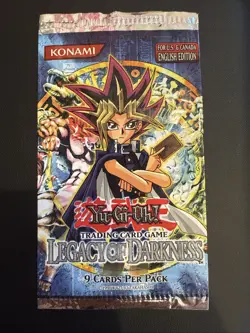 Yugioh LOD 1st Ed EMPTY Booster Pack Wrapper NO Cards Vintage Legacy of Darkness - Image 1