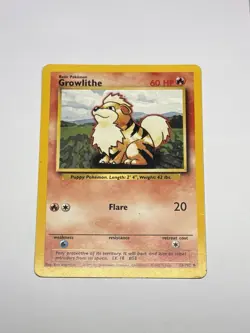 Growlithe 28/102 1999-2000 Vintage WoTC PokÃ©mon Card  Base Set Unlimited LP/MP - Image 1