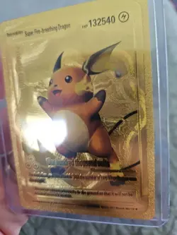 Super Fire Breathing Dragon Gold Foil Fan Art Vinyl Collector Pokemon Card - Image 5