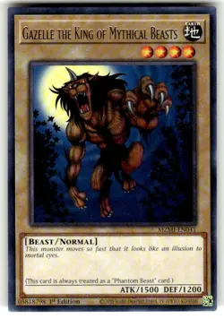 Yugioh Card Gazelle The King Of Mythical Beasts MZMI-EN041 1st Edition Rare NM - Image 1