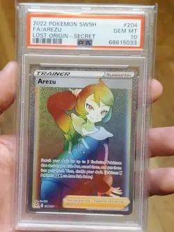 Pokemon TCG Arezu Lost Origin Rainbow Secret Rare Card 204/196 PSA 10 - Image 1