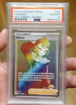 Pokemon TCG Arezu Lost Origin Rainbow Secret Rare Card 204/196 PSA 10 - Image 2