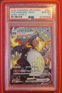 CHARIZARD V MAX 308/190, PSA 10 GEM MINT, 2020 POKEMON CARD GAME, SHINY STAR V - Image 1