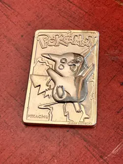 1999 Pokemon Burger King Pikachu Gold Plated Metal Card  - Image 1