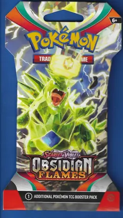 Pokemon "Obsidian Flames" 10-Card Sleeved Booster (Terastallized Tyranitar) - Image 1