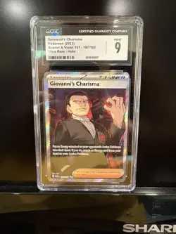 Giovanni's Charisma Trainer Card, Graded 9, Ultra Rare Holo Pokemon 2023 - Image 1