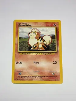 Growlithe 28/102 1999-2000 Vintage WoTC Pokemon Card TCG Base Set NM/LP - Image 1