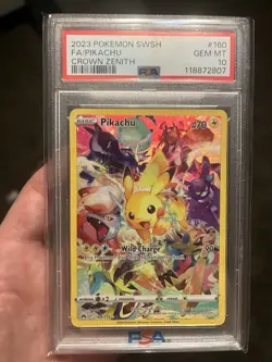 Pokemon Pikachu TCG Card Crown Zenith Holo Secret Rare 160/159 Psa 10 - Image 3